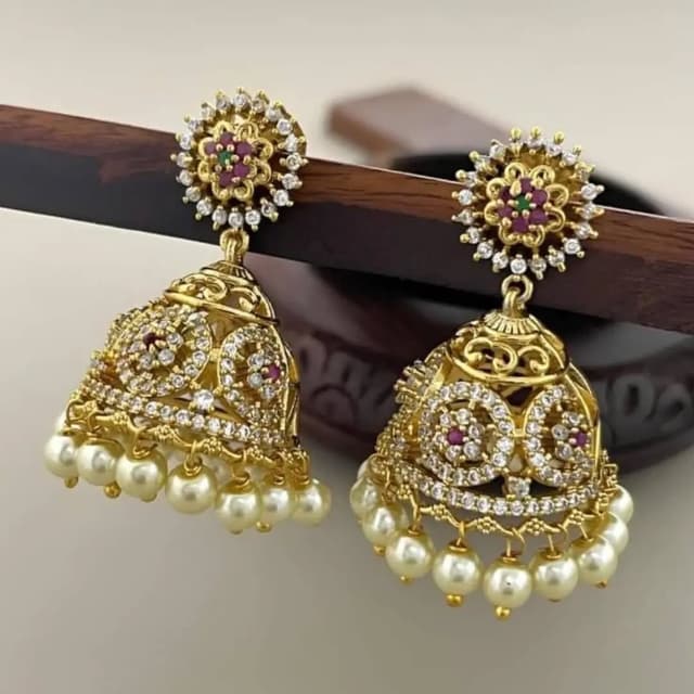 AD Stone Jhumka (Onam Collection)